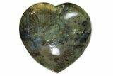 Flashy Polished Labradorite Heart - Madagascar #167279-1